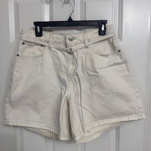 Abercrombie & Fitch Cream Jean Shorts